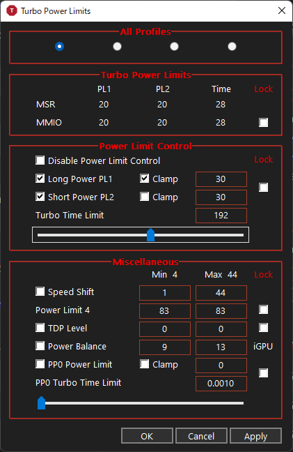 ThrottleStop 9.4 PowerLimit 解除する方法